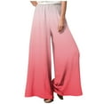 thumbnail image 2 of WRKEKC Dress Pants Women, Casual Pants for Women, Ladies' Trendy Casual Elastic Waist Gradient Print Loose Wide Leg Full Length Dressy Pants, 2 of 6