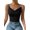 Black, variant on Women'S Ruched Cowl Neck Sleeveless Spaghetti Strap Backless Crop Tops Black XL