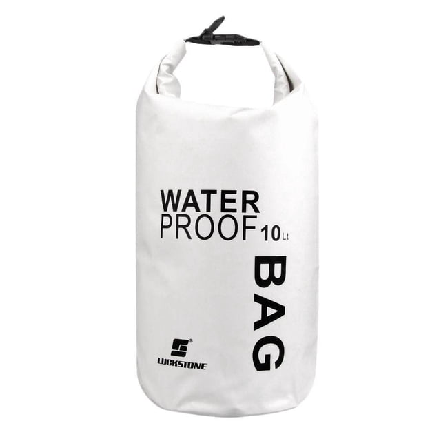thinsony 10L Waterproof Bag Pouch Camping Boating Kayaking Rafting Canoeing White