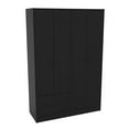 Polifurniture Denmark 4 Door Bedroom Armoire with Drawers, Black