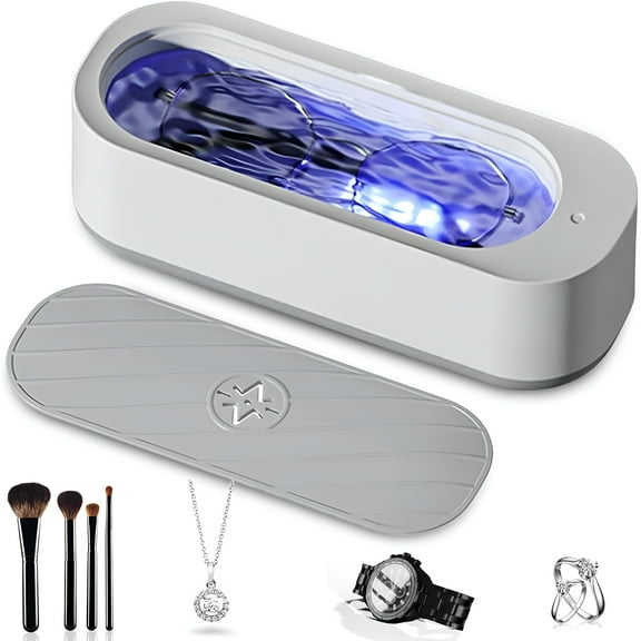 ACDANC Ultrasonic Jewelry Cleaner - Jewelry Cleaner, Professional Sonic Cleaner, Best Clean for Glasses, Gold & Silver Rings & Necklaces & Retainers, One-Touch Operation (1*pc)