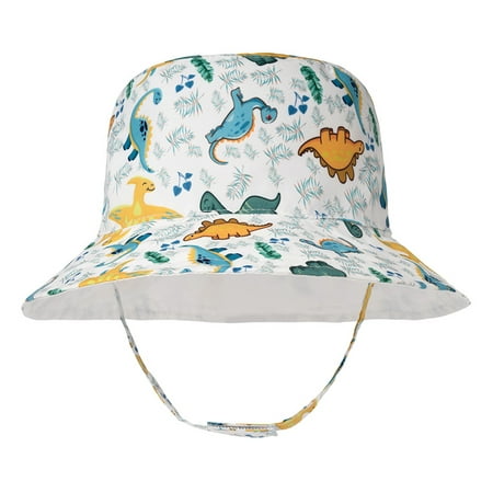 

Tisoloow Baby Sun Hat UPF 50+ Sun Protection Cute Baby hats Wide Brim Summer Beach hat Toddler Sun Hats for Boys Girls Dinosaur 0-6 Months