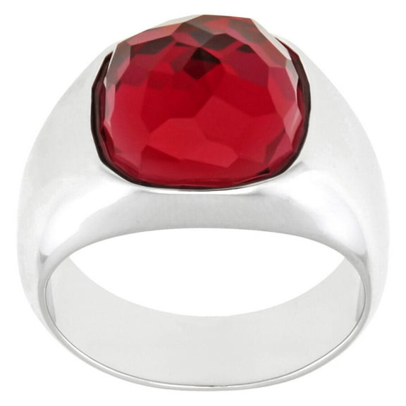 Ruby Red Crystal DOT RING Rhodium Plated (Medium/55/7) #5160888