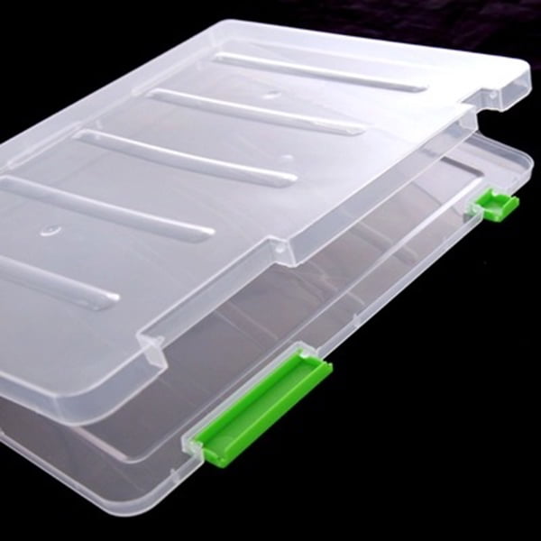 Clear Portable Project Case File Paper Storage Box Documents Magazines Paper Protector Office School Supply, Size: Large