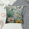 thumbnail image 2 of Fenyluxe Sage Green Spring Floral Pillow Covers Watercolor Leaf Flower Butterfly Dragonfly Print Decorative Throw Pillow Cases Outdoor Summer Farmhouse Decor for Sofa Couch Bed 12x12in, 2 of 5