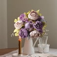 thumbnail image 5 of LiUMX Artificial Flower Handheld Bouquet, 40cm Realistic Silk Wall Decor for Wedding Centerpiece, Home Office Party Decoration, Vase Not Included, 5 of 5