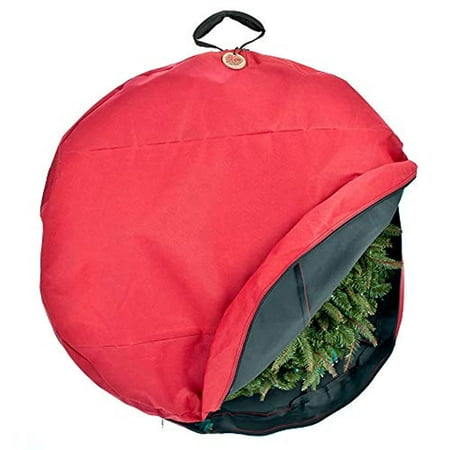 Santa's Bags Wreath Storage Bag Red Fabric 36"