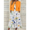 thumbnail image 4 of Ensemble Élégant de Robe à Imprimé Floral en Deux Pièces - Haut Court Uni et Robe à Col Ras du Cou pour Femmes - Stylé et Confortable, 4 of 7