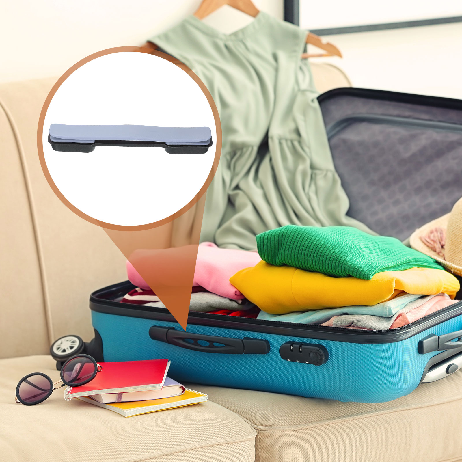 Unique Bargains Durable Luggage Carry Strap Pull Grip Purple