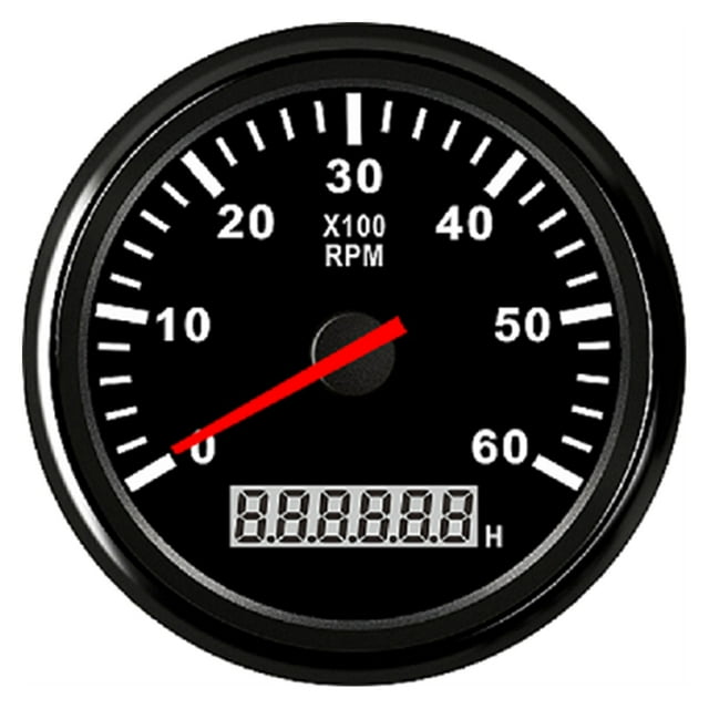 Universal Tachometer 85mm Car Boat Tacho Sensor Marine with Hourmeter 3000 4000 6000 8000 RPM Tachometer 12V/24V Red Backlight ,Wide Applicability