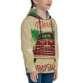 thumbnail image 3 of Kll Unisex Kids Boys Girls Hooded Pocket Pullover Hoodies-Christmas Vintage Red Truck, 3 of 9