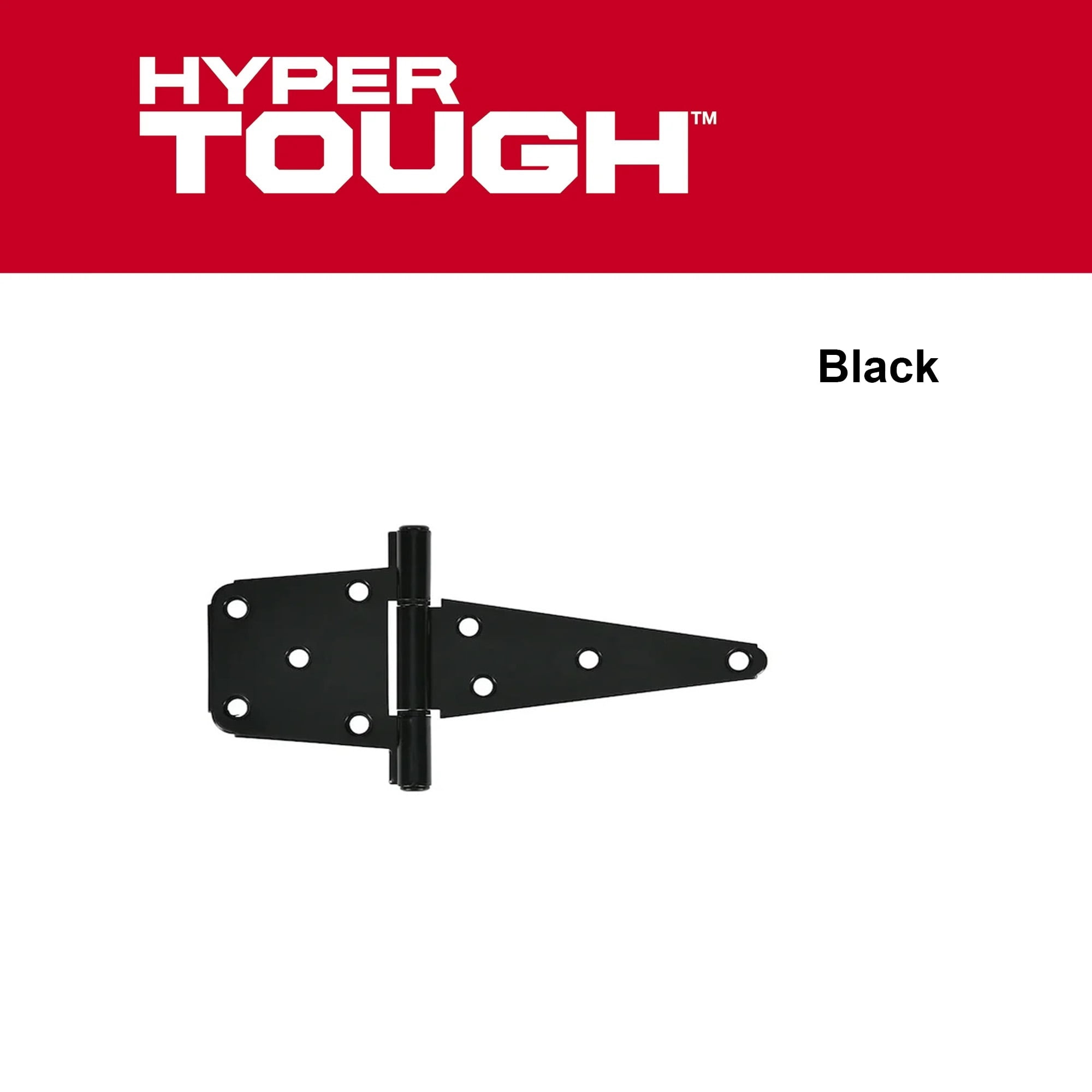 (2 pack) Hyper Tough 6-Inch New Heavy Duty Tee Hinge, Black, 1 Piece