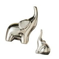 thumbnail image 4 of 2 esculturas de elefante, estatuas de animales, arte moderno, decoraciones de escritorio, elefante Plata, 4 of 9