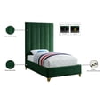 thumbnail image 5 of Meridian Furniture Via Rich Velvet Twin Bed in Green, 5 of 8