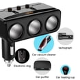 thumbnail image 3 of 3 Socket Cigarette Lighter Splitter Power Adapter ,Dual USB Port with 12V,24V Voltage Display Compatible for Multiple Smartphones BLACK, 3 of 8