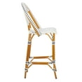 thumbnail image 5 of SAFAVIEH California Outdoor Patio Bar Stool, White/Navy, 5 of 12