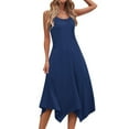 thumbnail image 6 of EINCcm Women's Casual Summer Dress Sleeveless Crewneck Dress Handkerchief Hem Midi Tank Dresses Beach Long Dress, 6 of 8