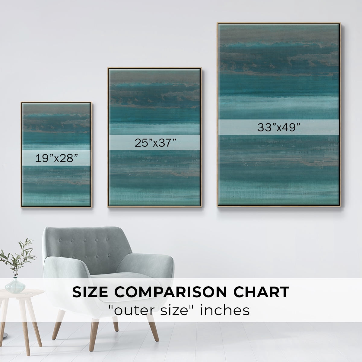 Stars & Shores I Framed Premium Gallery Wrapped Canvas - Ready to Hang - 25 x 37 - Natural Wood Floating Frame