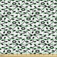 thumbnail image 2 of Ambesonne Floral Fabric by the Yard Upholstery, Minimal Tones Swirly Leaves, 10 Yards, Charcoal Grey White, 2 of 5