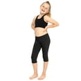 thumbnail image 2 of Stretch Is Comfort Girl's Knee-Length Leggings | Cotton Spandex | Child Size 4-16, 2 of 5