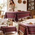 thumbnail image 2 of SLYNSHome Cotton Linen Tablecloth, 100x150 cm Printed Tassel Rectangular Table Cover, Washable Decorative Cloth for Dining Table Coffee Table Kitchen Home Decor, 2 of 7