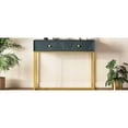 thumbnail image 5 of Console Table In Grey For Office - Two Drawer Organizer, , Modern Sleek Style With Bold Gold Base And Diagonal Stripe Space,, 5 of 5
