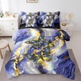 thumbnail image 1 of Navy Blue Marble Bed in a Bag Queen Comforter Set 7 Piece Black Butterfly Bedding Sets,Gold Marbling Sheet Set Abstract Ombre Ink Fluid Art Bed Set,Rustic Animal Butterflies Room Decor Aesthetic, 1 of 5