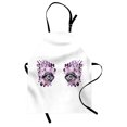 thumbnail image 1 of Eyelash Apron Fantasy Look with Abstract Floral Makeup Design Dots Violet Summer Blossoms, Unisex Kitchen Bib Apron with Adjustable Neck for Cooking Baking Gardening, Violet Lilac Grey, by Ambesonne, 1 of 3