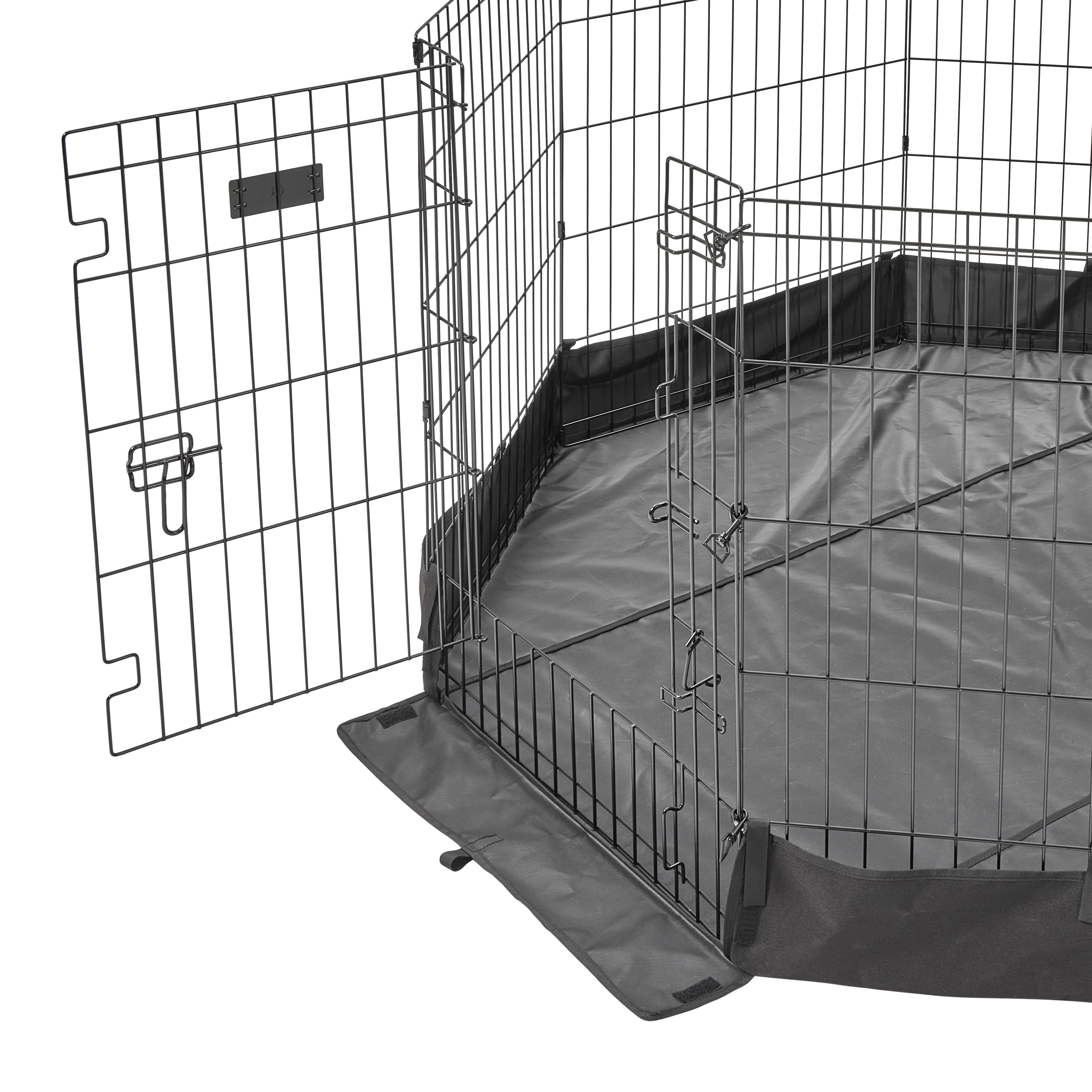 Octagon Exercise Pen Solid Fabric Bottom, Fits ALL MidWest Exercise Pens, Black