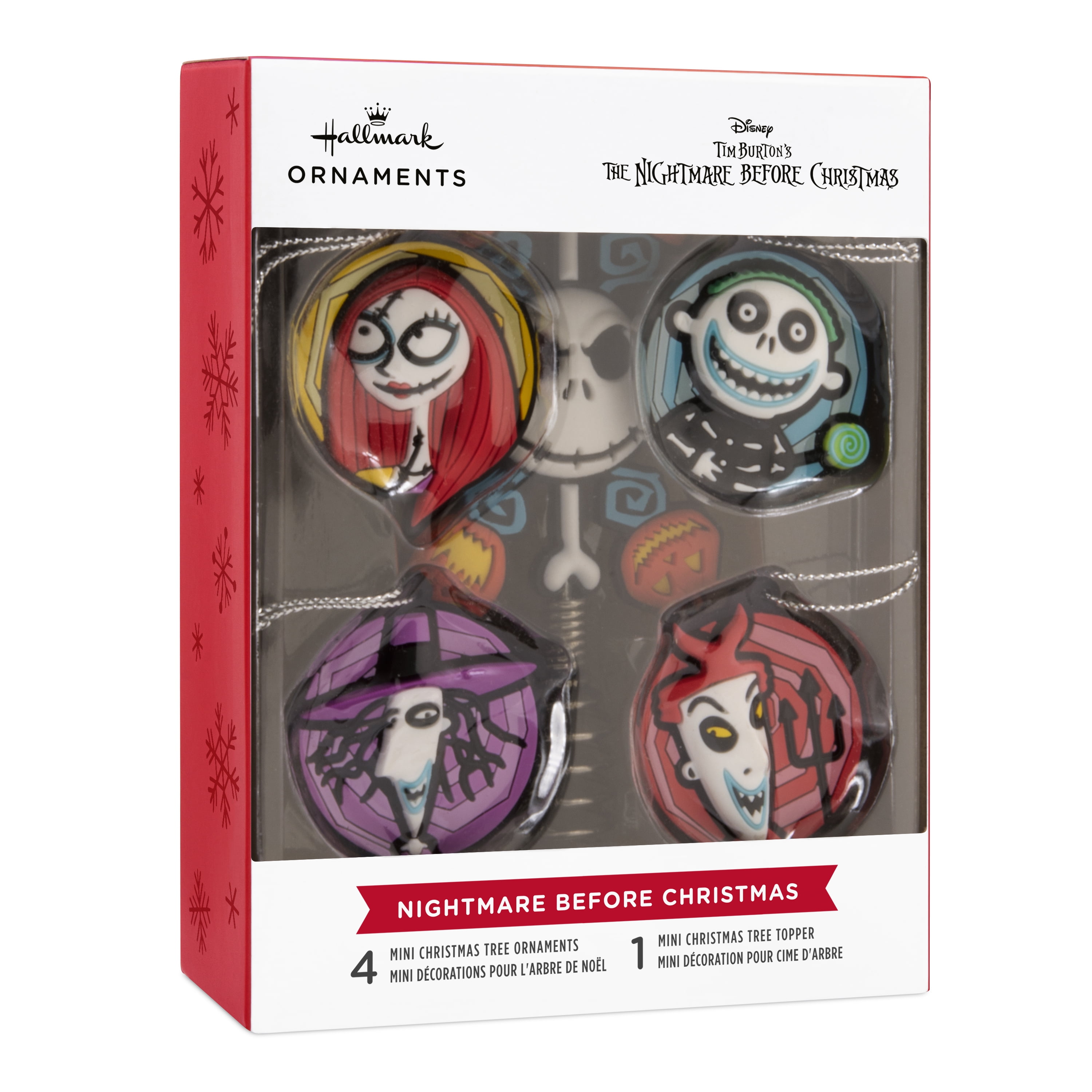 Hallmark Disney Tim Burton's The Nightmare Before Christmas Mini Christmas Tree Topper and Ornaments, Set of 5