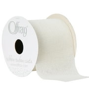 Offray Ribbon, Antique White 2 1/2 inch Burlap, Woven Ribbon, 9 feet