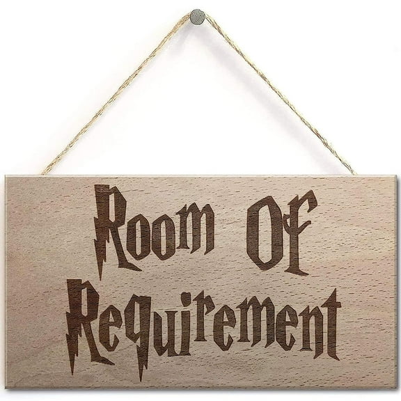 1pc Wooden Hanging Sign "Room of Requirement" - Home Garden Room Decoration Plaque - 7.9 x 3.9 inches - Wall Decor Art