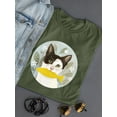 thumbnail image 3 of Cat Holding A Fish T-Shirt Women -Victoria Borges Designs, Female Small, 3 of 4