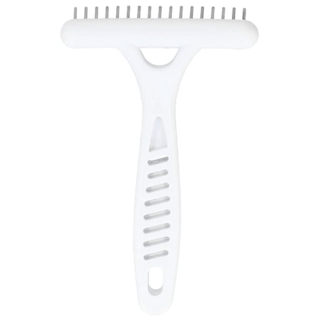 Yajisi Professional Pet Double Row Rake Dog Deshedding Comb Undercoat Rake for Long Thick Hair, 5.4x3.5 inches / 13.8x8.8cm Red