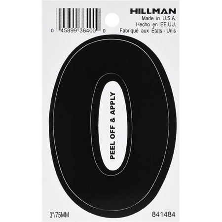 Numéro de maison 3 réfléchissant Hillman 3 po vinyle noir et