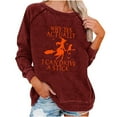 thumbnail image 4 of FRSASU Womens Fashionable and Comfortable Casual Crewneck Sweatshirt Long Sleeve Tops Cute Pullover Loose Fit Wine, 4 of 4