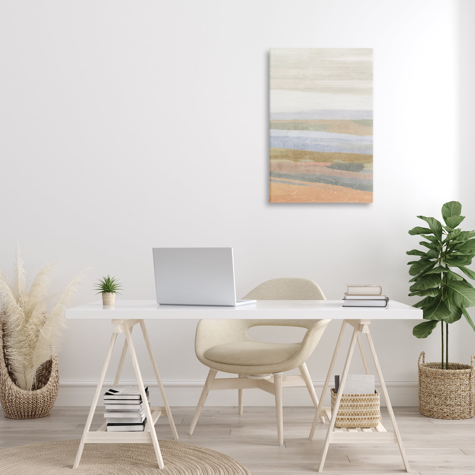 Stupell Industries Beach Dunes Abstraction Coastal Painting Gallery Wrapped Canvas Art Print Wall Art, 20 x 30