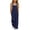 Navy, variant on Teen Girls Summer Long Jumpsuit Solid Design Straight Wide Leg Side Pockets Casual Wear for 5-15T