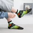thumbnail image 2 of Fuzoiu Cute Big-Eyed Black Cat Print Adult Socks, Crew Moisture-wicking Socks, Unisex Cushion Crew Socks,Casual Sports Ankle Socks, 2 of 7