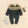 thumbnail image 4 of Odeerbi Baby Girls Boys Clothes Baby Rompers Infant Winter Keep Warm Knit Hoodie Romper Sweater Jumpsuit, 4 of 9