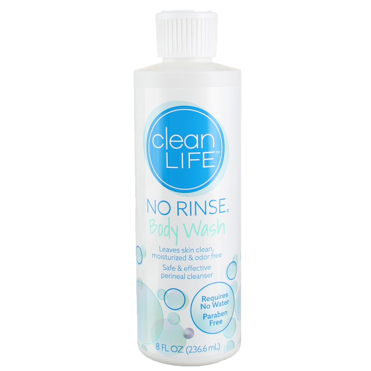 Clean Life NoRinse Body Wash, 8 fl oz Leaves Skin Clean, Moisturized
