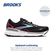 Brooks Women’s Adrenaline GTS 23 GTX Waterproof Supportive Running Shoe - Black/Knockout Pink/Aqua - 7 Medium