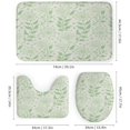thumbnail image 3 of Bathroom Rugs 4 Piece with Shower Curtain Sets, Sage Green Leaf Stripe Pattern Printed on Cute Shower Curtain Sets with Rugs, Designed for Farmhouse Boho Contemporary Bathrooms, 72 x 72 inches, 3 of 8