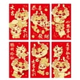 thumbnail image 3 of Lubelski 6Pcs Chinois Dragon Enveloppes Rouges Conception Unique Sacs d'Argent de Chance Traditionnelle pour les Célébrations du Festival de Printemps, 3 of 8