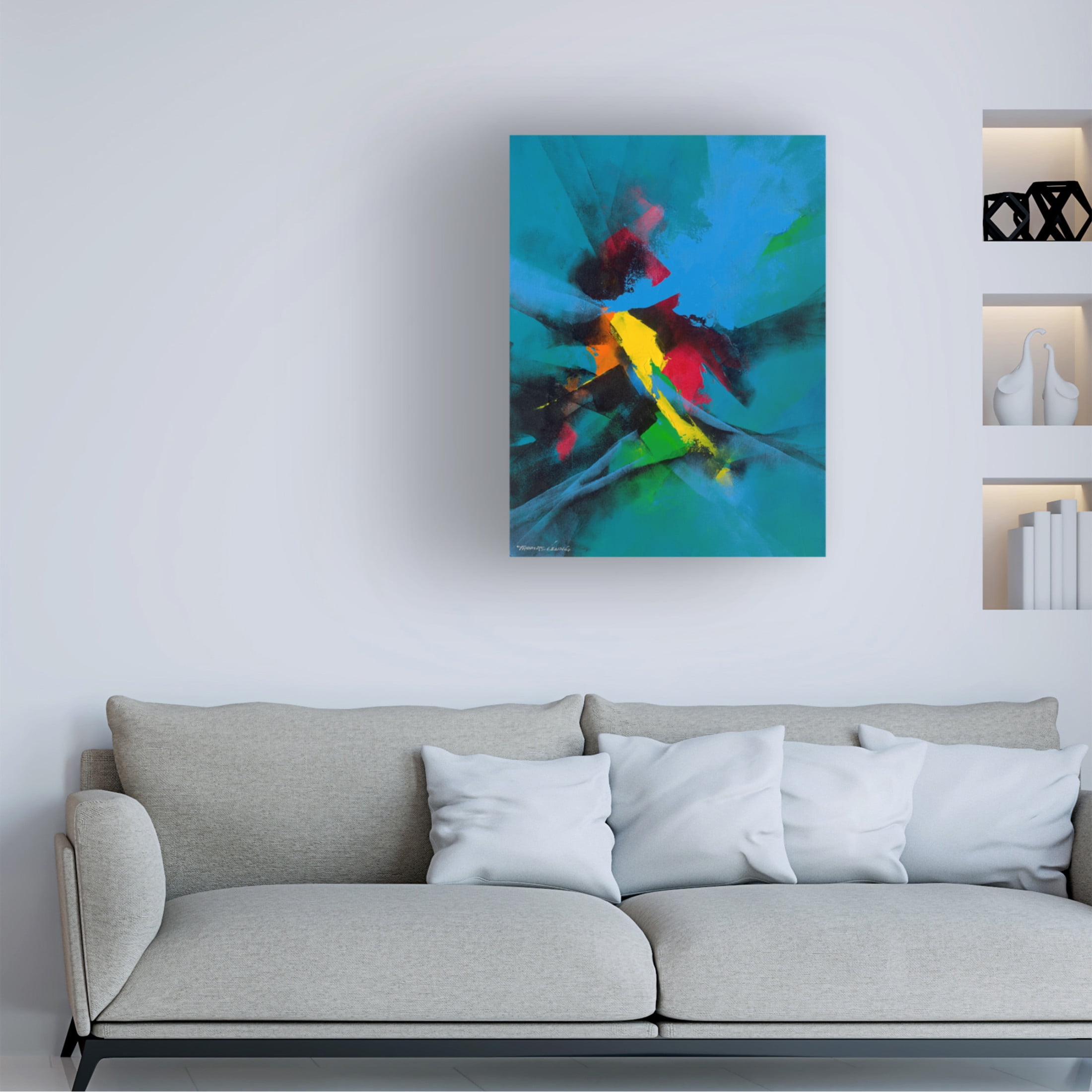 Canvas Wall Art - Thomas Leung 'Joyful I' Wall Art for Living Room, Bedroom, or Office Décor by Trademark Fine Art - 35 x 47 Inches
