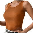thumbnail image 5 of UYISJ Womens Crop Top Sleeveless Ribbed Tank Top Curved Hem Slim Fit Shirt Solid Color Camisole Tee, 5 of 9