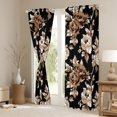thumbnail image 3 of Feelyou Black Orange Flower Blackout Curtains Set of 2 (52x84 Each), Retro French Floral Window Curtains, Countryside Theme Curtains and Drapes, Curtains and Drapes Room Decor, 3 of 6