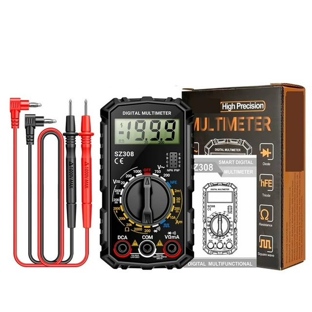 Meter Electrician LCD Backlight Ohm Square Digital Multimeter AC/DC Current Meter Voltage Resistance Wave Test ,Widely Used