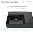 thumbnail image 6 of St. Tropez 24 x 18 Ceramic Wall Hung Sink with Left Side Faucet Mount, Matte Black, 6 of 11