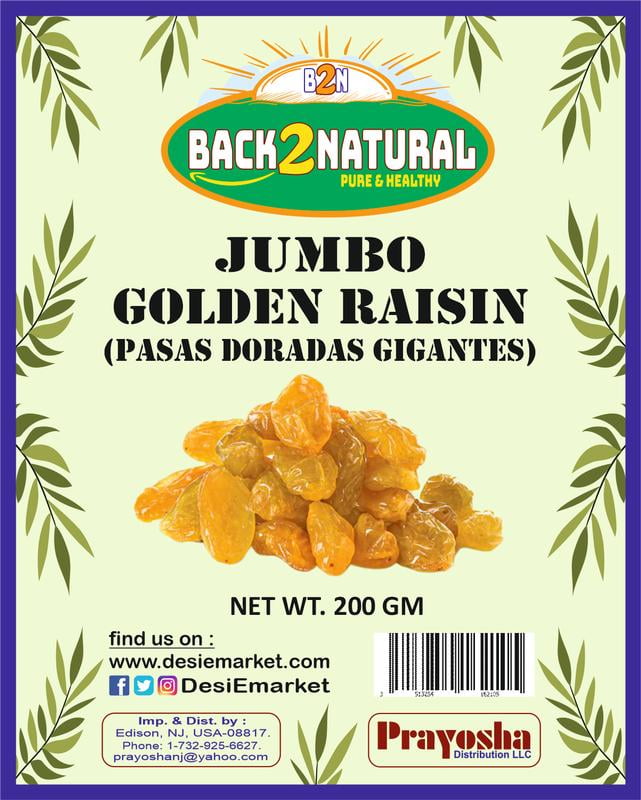 Back2Natural Golden Raisins 200gm All Natural Gluten Friendly NON